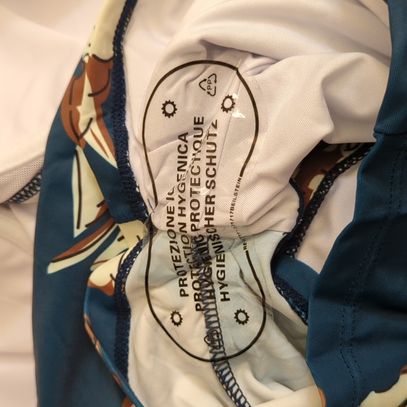 Cocopear Crossover Padded One Piece Blue Floral Skirted Swimsuit Size Large - Picture 13 of 13